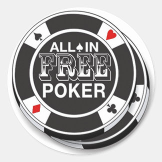 Pegatina Redonda Adesivos Free Poker