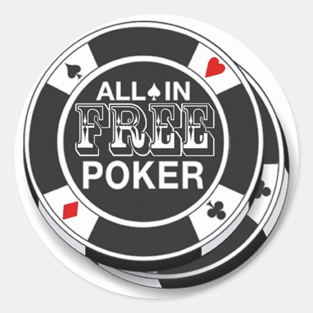 Pegatina Redonda Adesivos Free Poker (Anverso)
