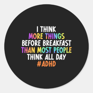 Pegatina Redonda Adhd Adhd Awareness Adhd Warrior Adhd Support