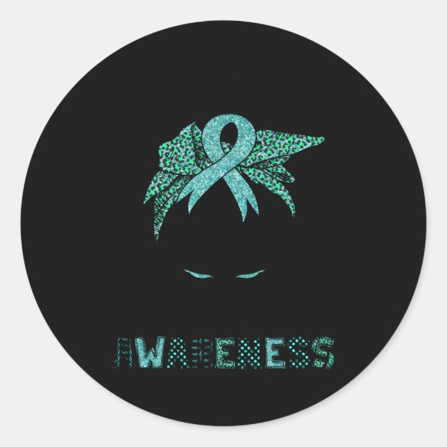 Pegatina Redonda Adicción Recuperación Concienciación Desordenada H (Anverso)