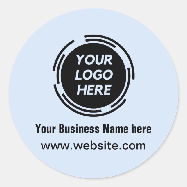 Pegatina Redonda Adición mínima simple de su logotipo/diseño aquí (Anverso)