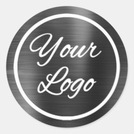 Pegatina Redonda Adición profesional de logotipo Acero Metalizado g