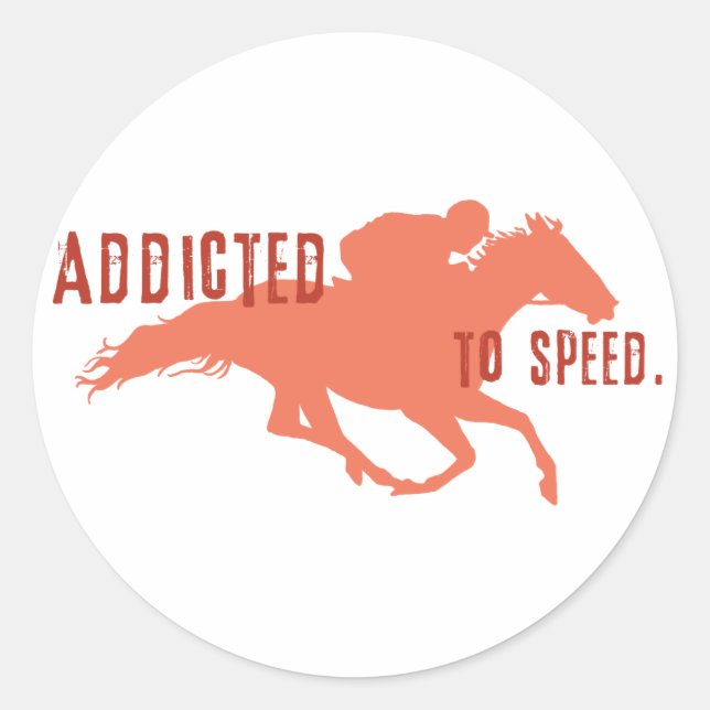 Pegatina Redonda Adicto a la velocidad (Anverso)