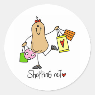 Pegatina Redonda Adicto a las Compras