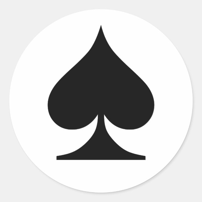 Pegatina Redonda Adicto al póquer (Anverso)