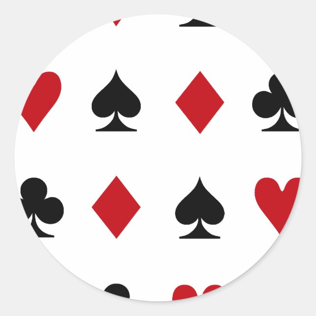 Pegatina Redonda Adicto al póquer (Anverso)