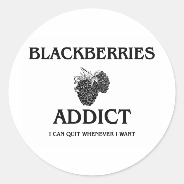 Pegatina Redonda Adicto de las Blackberries (Anverso)