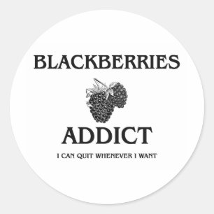 Pegatina Redonda Adicto de las Blackberries