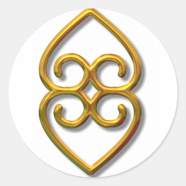 Pegatina Redonda Adinkra-earth-gold (Anverso)
