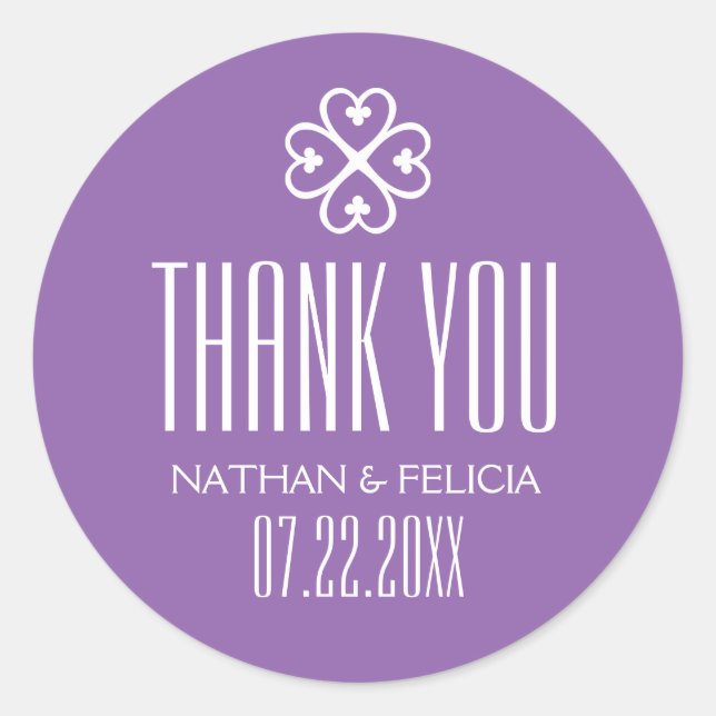 Pegatina Redonda Adinkra Nyame Dua Símbolo Boda Lavender (Anverso)