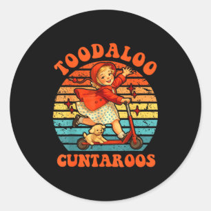 Pegatina Redonda Adiós cuntaroos scooter divertido chica descarada