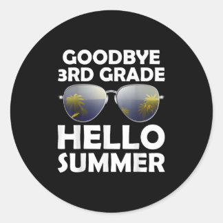 Pegatina Redonda Adiós tercer grado Hola verano tercer grado Gradua