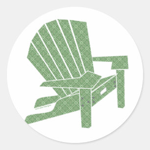 Pegatina Redonda Adirondack Chair