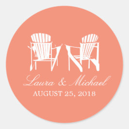 Pegatina Redonda Adirondack Chairs | BODA