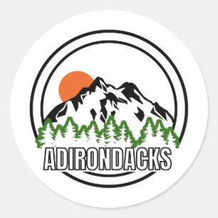 Pegatina Redonda Adirondacks New York