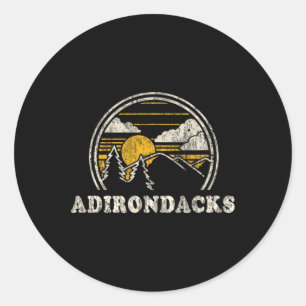 Pegatina Redonda Adirondacks Nueva York Ny Camiseta Vintage Senderi