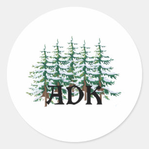 Pegatina Redonda ADK Adirondack Pines