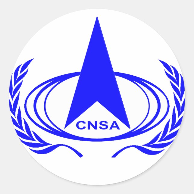 Pegatina Redonda Administración Espacial Nacional de China - CNSA (Anverso)