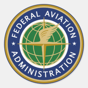 Pegatina Redonda Administración Federal de Aviación