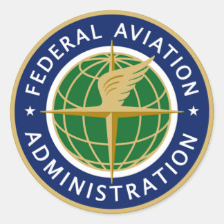 Pegatina Redonda Administración federal de aviación de la FAA