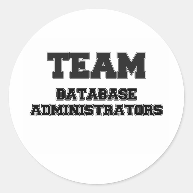 Pegatina Redonda Administradores de bases de datos de equipo (Anverso)