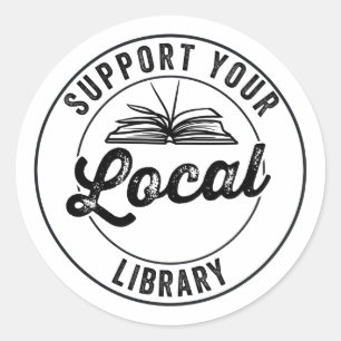 Pegatina Redonda Admite su imán de biblioteca local