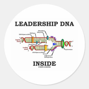 Pegatina Redonda ADN de liderazgo interno (replicación del ADN)