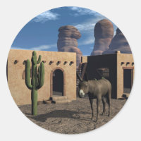 Adobe Dwellings and Burro