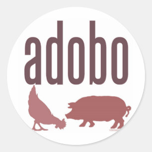 Pegatina Redonda Adobo: Pollo y cerdo