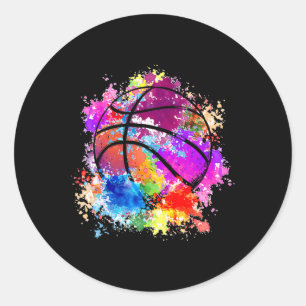 Pegatina Redonda Adolescentes Chicas Bysketbyll Mujeres Byller Dunk