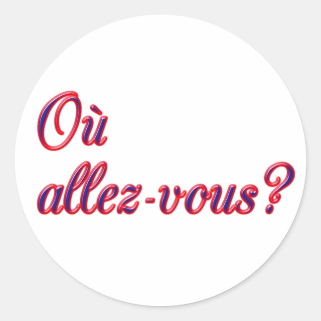 Pegatina Redonda ¿Adónde Vas? (Anverso)