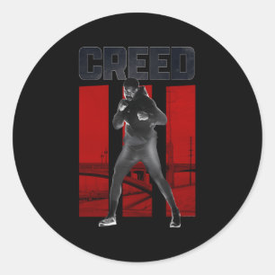 Pegatina Redonda Adonis Creed Pose Con Iii Rojo