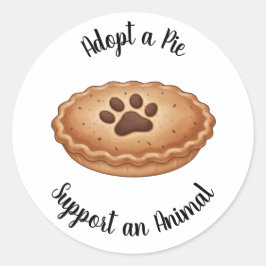 Pegatina Redonda Adopt a Pie Animal Rescue Bakery Sweet Treat