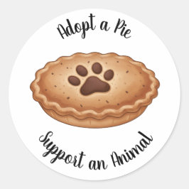 Pegatina Redonda Adopt a Pie Animal Rescue Support