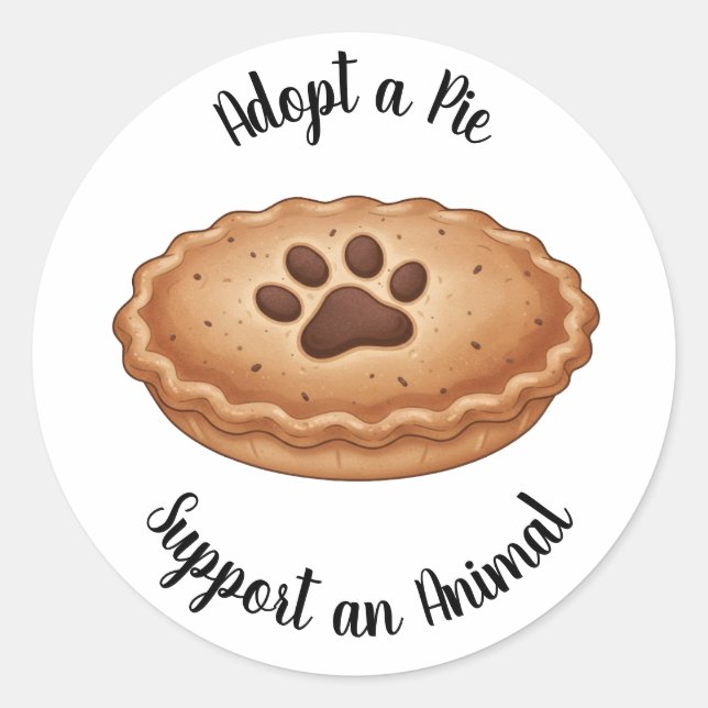 Pegatina Redonda Adopt a Pie Animal Rescue Support (Anverso)