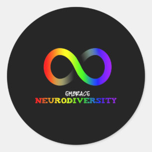 Pegatina Redonda Adoptar El Autismo De La Neurodiversidad Asd Adhd