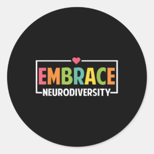 Pegatina Redonda Adoptar la neurodiversidad Autismo Consciente de l