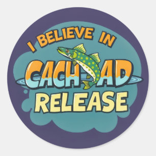 Pegatina Redonda Adoptar la pesca sostenible