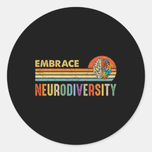 Pegatina Redonda Adoptar Neurodiversidad Autismo Conciencia Neurodi