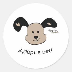 Pegatina Redonda Adoptar un mascota