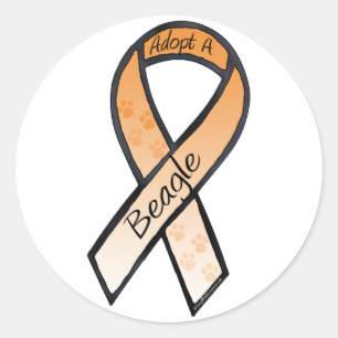 Pegatina Redonda Adoptar una cinta de información para el Naranja b