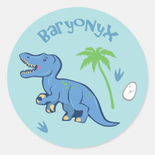 Pegatina Redonda Adorable Baryonyx