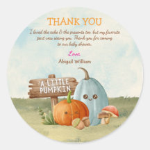 Adorable Calabaza Baby Shower Gracias a las tarjet
