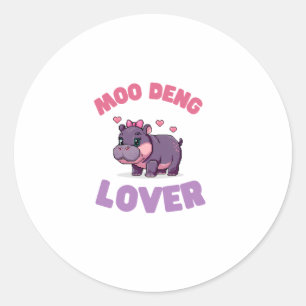 Pegatina Redonda Adorable MOO DENG LOVER Beaubbyist Hobbyist Hippo