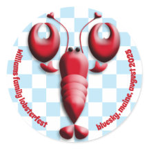 Adorable Red Lobster Corazón Pincers Blue Checkere