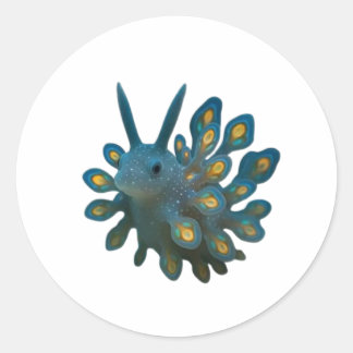 Pegatina Redonda Adorable Sea Sheep Nudibranch Sticker - Cute Marin