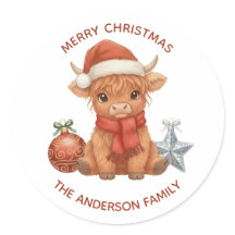 Adorable Vaca de las Tierras Altas de Navidad con 