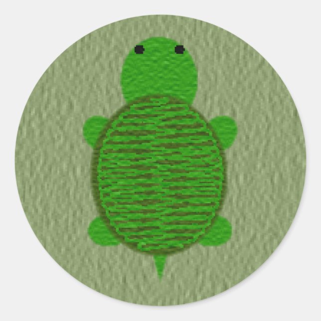 Pegatina Redonda Adorable Yarn Textured Turte (Anverso)