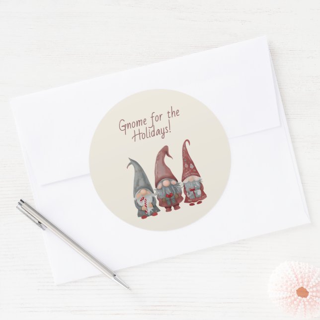 Pegatina Redonda Adorables Navidades nómadas con alegría navideña (Sobre)