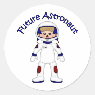 Pegatina Redonda Adorables ojos y regalos para astronautas futuros